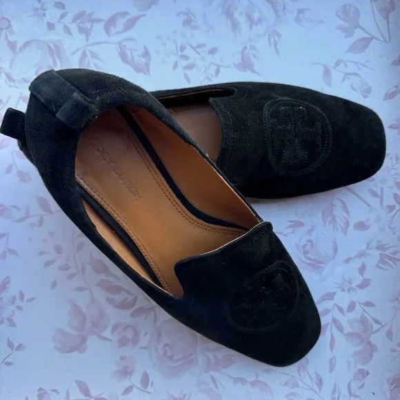 Tory Burch women’s Black Suede Slip-Ons - Picture 2 of 3